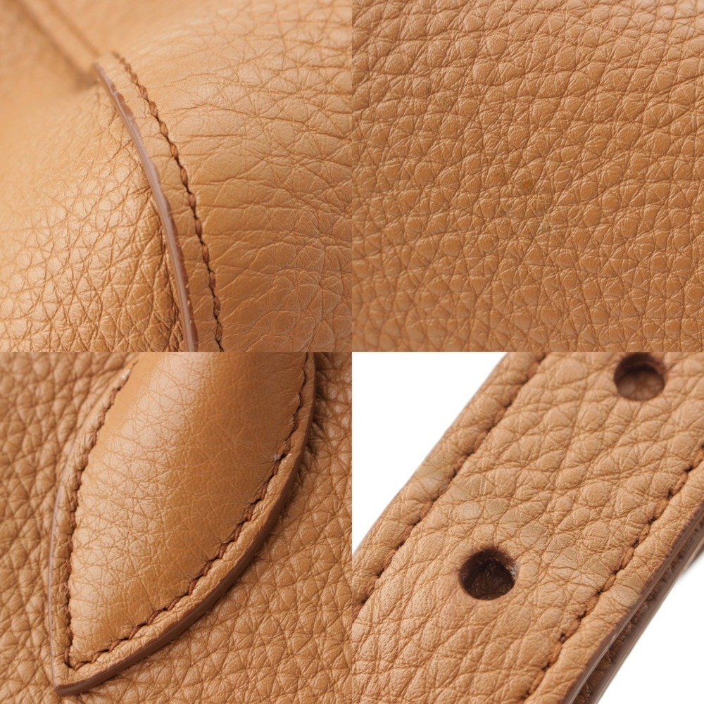 Prada Handbag Beige Triangle Leather Plate Shoulder Bag - Picture 8 of 10